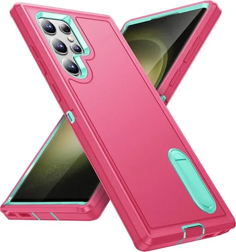 Miniatura 10 de BaHaHoues Funda para Samsung Galaxy S23+ Plus con soporte integrado, a prueba de golpes y caídas de grado militar para Galaxy S23 Plus (rojo/negro)