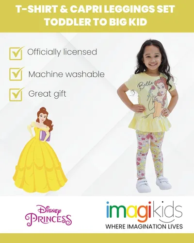 Miniatura 3 de Disney Conjunto de camiseta y leggings de princesa para niñas pequeñas y grandes