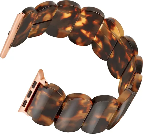 Correa elástica ajustable para Apple Watch Series 10, 9, 8, 7, 6, 5, 4, 3, Ultra, 2, 1 - Correa de resina para iWatch para mujer de 1.654 pulgadas,