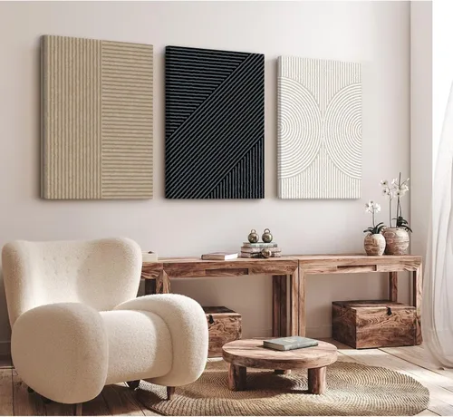 Miniatura 173 de Imágenes abstractas modernas para pared, arte de pared bohemio y neutro, arte de pared de línea minimalista, arte de pared beige, negro y marrón