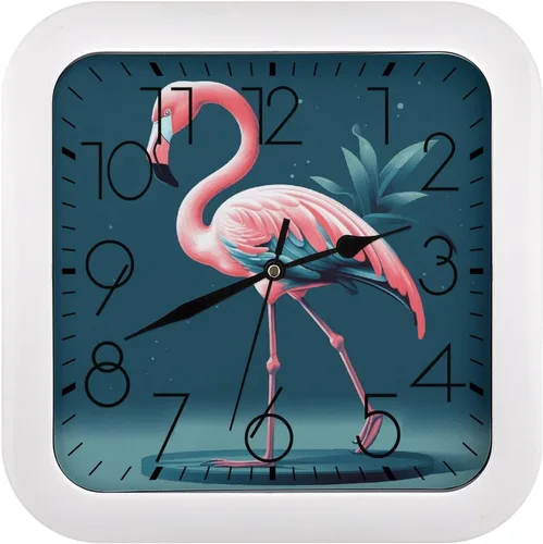 Miniatura 20 de 10" Square Modern Wall Clock,Animal Patterns Print Kitchen Clocks Wall Battery Operated,Silent Non Ticking Unique Funny Cute Wall Clock for Living
