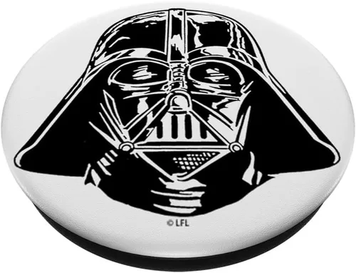 Miniatura 2 de Star Wars Darth Vader Casco negro y blanco – PopSockets Grip y soporte para teléfonos y tabletas, Negro