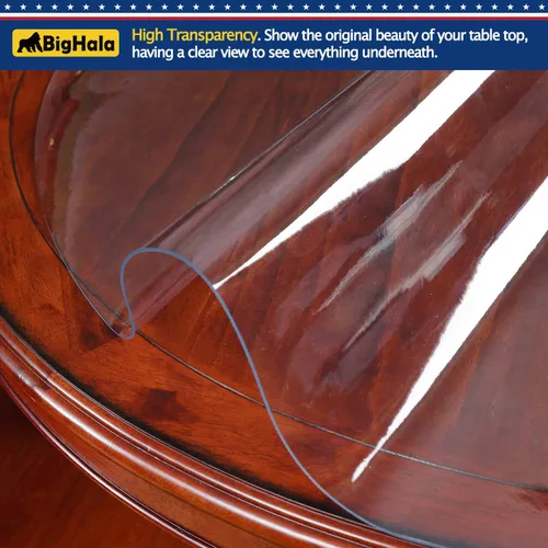 Miniatura 2 de Protector de mesa de madera para muebles, manteles de plástico transparente lavable, funda protectora para escritorio, vinilo de PVC, protector