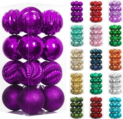 Miniatura 53 de XmasExp - Juego de 24 adornos de bola de Navidad mini irrompibles, adornos para árbol de Navidad, bolas de árbol de Navidad de 30 mm/1.18 pulgadas