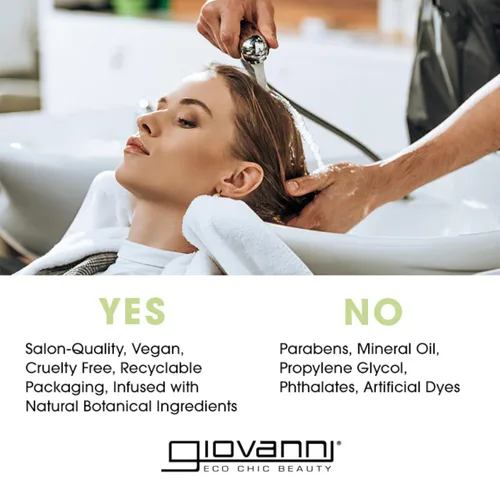 Miniatura 2 de GIOVANNI ECO CHIC 50:50 Champú aclarante hidratante equilibrado – Deja el cabello equilibrado para cabello sobreprocesado, proporciona humedad