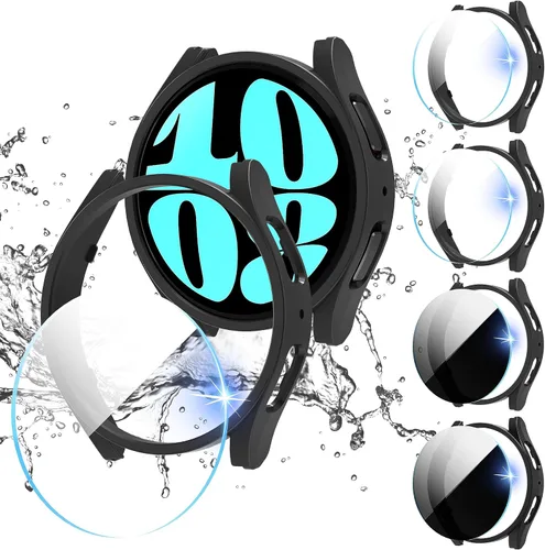 Miniatura 10 de Suoman Paquete de 4+4 fundas para Samsung Galaxy Watch 6 Classic de 1.772 pulgadas (1.850 in), protector de pantalla de privacidad de vidrio