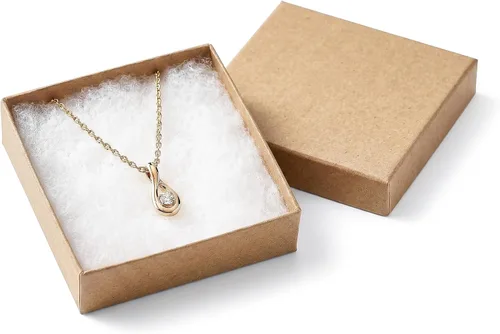 TheDisplayGuys - Paquete de 100 cajas de regalo de papel de cartón rellenas de algodón #33 - Kraft marrón (3.5 x 3.5 x 1.0 pulgadas) - para envío o