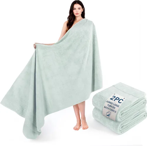 Miniatura 67 de Cotton Paradise 4 piezas de toallas turcas para baño, juego de toallas extra grandes suaves y afelpadas para baño, color beige