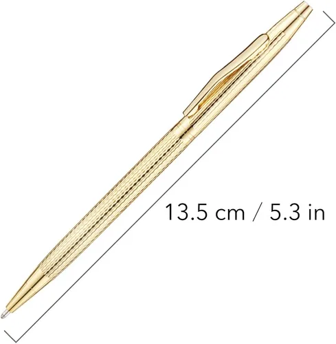 Miniatura 2 de Unibene Bolígrafos retráctiles metálicos delgados – Oro tallado, bonito regalo para negocios, oficina, estudiantes, profesores, boda, Navidad, punta