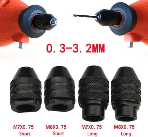 Miniatura 2 de Kit de adaptador de cambio rápido de broca sin llave con vástago de portabrocas compatible con herramientas rotativas