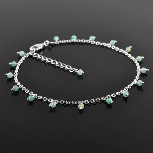 Miniatura 48 de Yanara Tobilleras de piedras preciosas para mujer, piedra natal natural, chapada en plata, joyería hecha a mano en 8.5 + 1.5 pulgadas, cristales