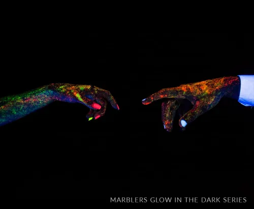 Miniatura 8 de MARBLERS - Polvo de mica que brilla en la oscuridad, pigmento brillante ultravioleta, no tóxico, libre de crueldad, tinte luminoso para luz negra