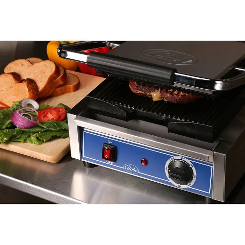 Miniatura 4 de Globe GPG10 Bistro Eléctrico Encimera Ranurada Panini Single Grill, NSF