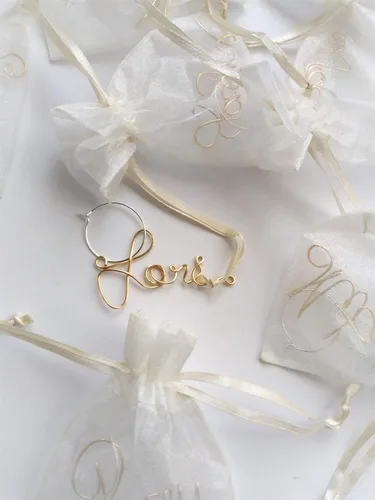 Miniatura 3 de Personalized Wine Charm Set of 6 - Bridal Party, Will You be My Bridesmaid Proposal, Guest Favors, Family Reunion Thanksgiving