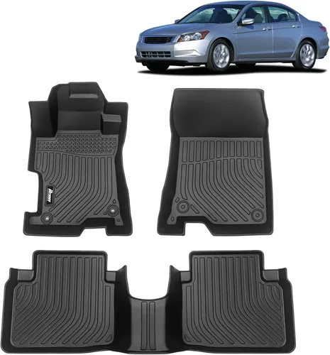 FREEMOTOR802 Alfombrillas de automóvil, aptas para Honda Accord Sedan 2008-2012 de 4 puertas, alfombras moldeadas en 3D, protección delantera y
