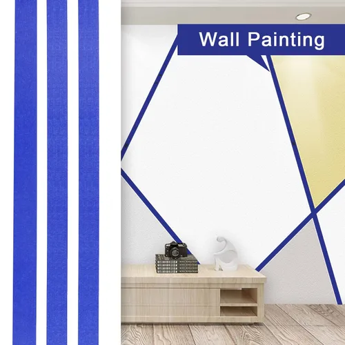 Miniatura 7 de BOMEI PACK 10 cintas azules para pintores, 5.5 mil, 3/4 pulgadas, 55 años, sin residuos, cinta adhesiva para pintura de pared con líneas afiladas