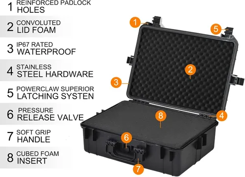 Miniatura 3 de MEIJIA Funda rígida protectora impermeable portátil, funda para cámara con espuma de ajuste personalizable insertada, apta para uso con drones