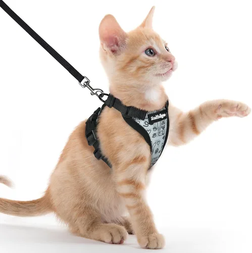 Miniatura 92 de rabbitgoo Juego de arnés y correa para gatos, arnés a prueba de escapes para paseos seguros al aire libre, chaleco suave transpirable ajustable