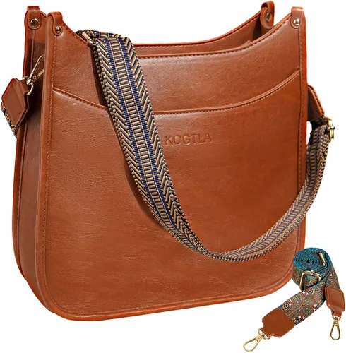 Miniatura 2 de KOGTLA Hobo Crossbody Leather Bags with Guitar Strap for Women