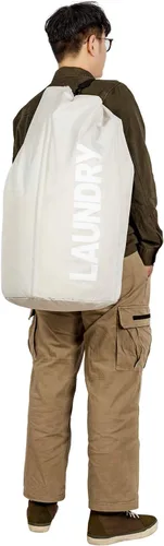 Miniatura 6 de WOWLIVE Bolsa de lavandería plegable extra grande, cesta de lavandería plegable, para mochila, ropa sucia, cesta impermeable para dormitorio (beige)