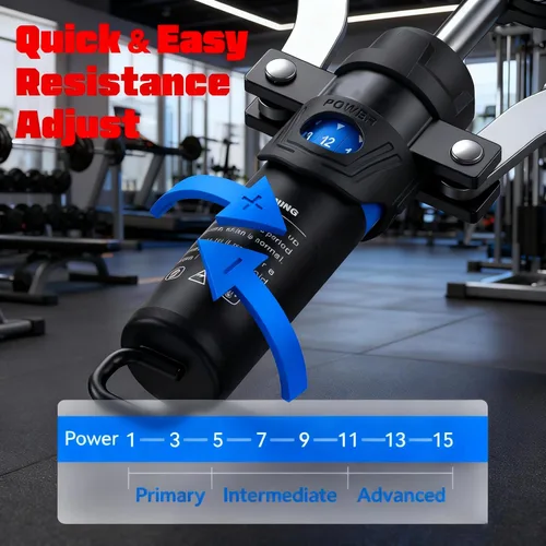 Miniatura 4 de Mymus CoreFlex Twister Pro, máquina de prensa de pecho de energía hidráulica, barra giratoria ajustable todo en uno, 22-440 libras, entrenador