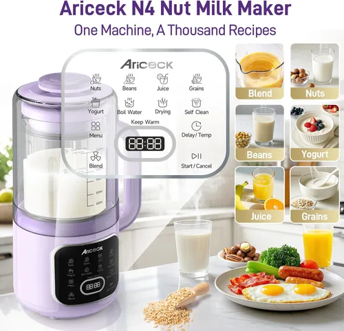 Miniatura 2 de Máquina automática de leche de nueces 11 en 1 – Máquina automática de leche multifunción para leche de almendras, avena, soja, yogur, jugo