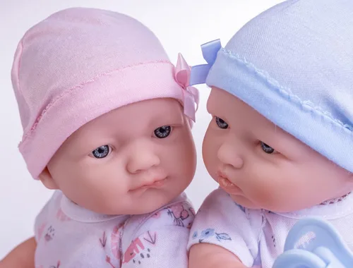 Miniatura 2 de Berenguer Boutique Realistic La Newborn Gemelos de Vinilo Lavable de 12.5 pulgadas Juego de Regalo Temático Azul y Rosa con Pañal Reutilizable