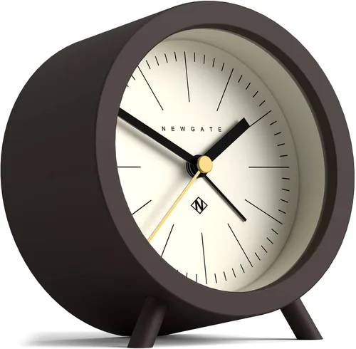 Miniatura 6 de NEWGATE Reloj despertador Fred Diseño moderno de barril Marrón chocolate y azul Ideal para mesita de noche, escritorio o estante Moderno