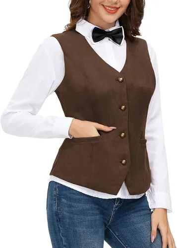 Miniatura 6 de GRACE KARIN Chaleco de chaleco vintage para mujer, vestido steampunk, chaqueta jacquard