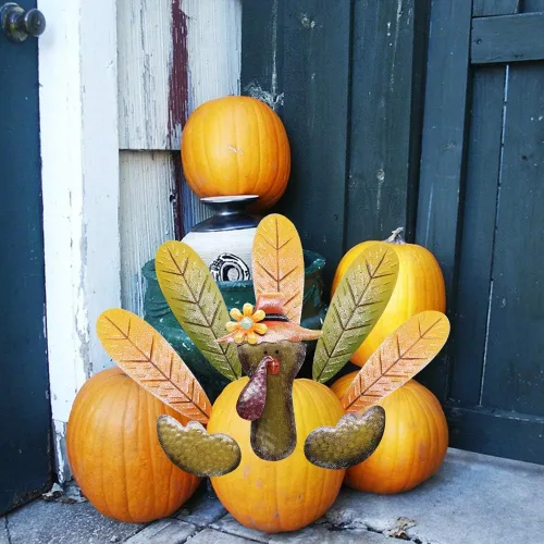 Miniatura 7 de FORUP Kit de fabricación de pavos de calabaza de Acción de Gracias, kit de decoración de pavo para otoño, cosecha de otoño, decoración de temporada