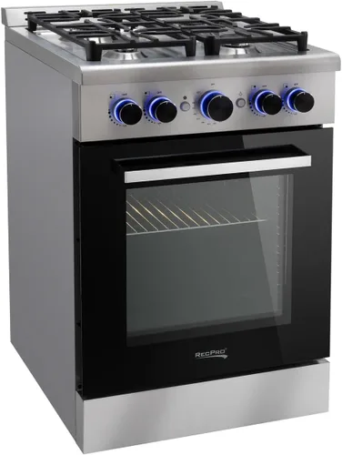 Miniatura 10 de RecPro Estufa RV Cocina de gas independiente de acero inoxidable o negro de 24 pulgadas 12000 BTU 4 quemadores 4 patas de nivelación