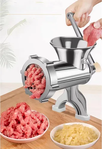 Miniatura 2 de Picadora manual de carne, máquina de picar carne de aleación de aluminio, kit multifuncional de procesador de alimentos para uso doméstico y cocina