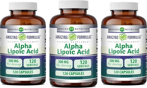 Miniatura 5 de Amazing Formulas - Suplemento de cápsulas de ácido alfa lipoico de 300 mg, sin OMG, sin gluten, fabricado en Estados Unidos (60 unidades)