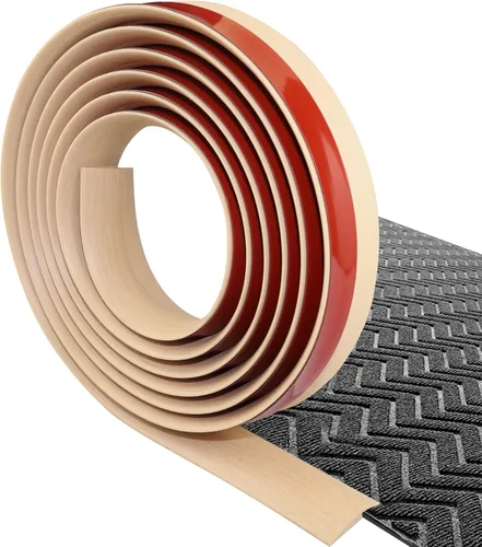 Miniatura 9 de Tira de transición de suelo autoadhesiva para alfombras y pisos, tira de borde de PVC para transición de umbral adecuada para umbral de altura Negro