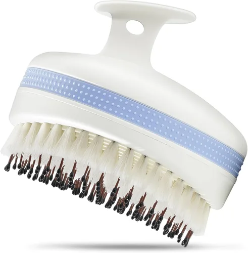 Masajeador de cuero cabelludo con cerdas de doble capa, cepillo de champú para lavar el cabello con espuma rica y antideslizante, limpiador de cuero
