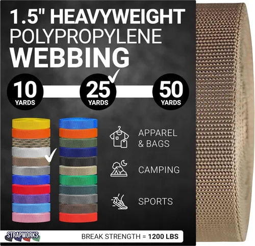Miniatura 31 de Strapworks Heavyweight Polypropylene Webbing - Heavy Duty Poly Strapping for Outdoor DIY Gear Repair, 1.5 Inches