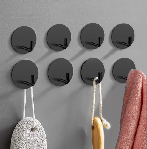 Miniatura 11 de Ganchos adhesivos para toallas EDMILE para baños, 8 piezas de ganchos para toallas para colgar sombreros, batas, abrigos, ganchos adhesivos