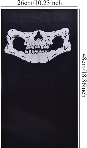Miniatura 4 de 3 máscaras faciales transpirables con diseño de calavera pasamontañas sin costuras bufanda para la cabeza
