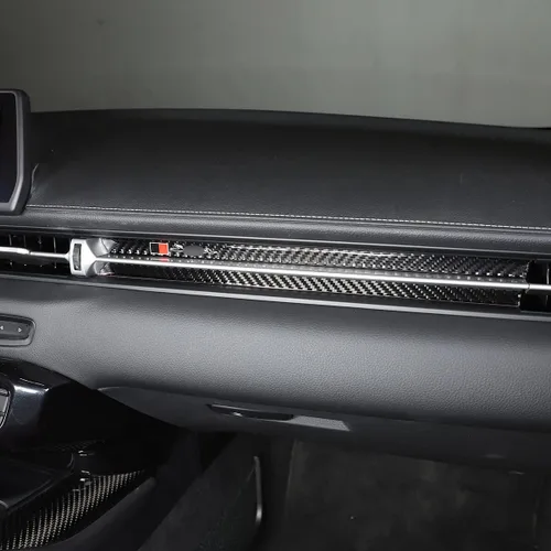 Miniatura 3 de Compatible con Toyota Supra GR A90 A91 2019 2020 2021 2022 (Negro con letras) Accesorios de moldura interior de fibra de carbono real Tiras