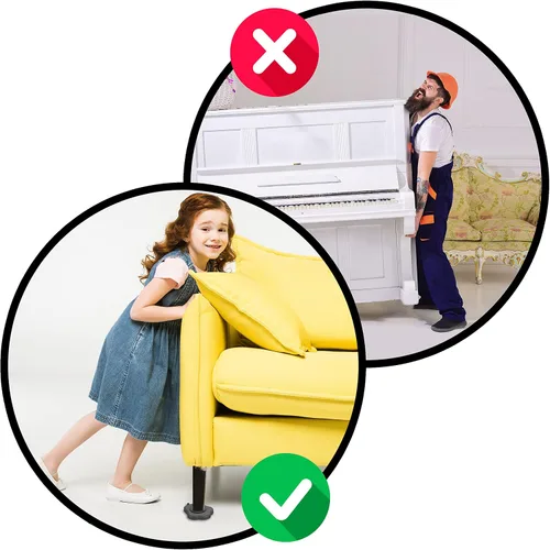 Miniatura 6 de Elevador de muebles resistente con 4 deslizadores para un movimiento fácil y seguro, rodillo para electrodomésticos adecuado para sofás, sofás cama