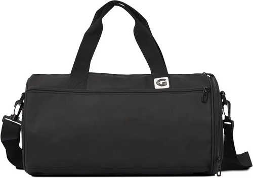 Bolsa de gimnasio para hombres y mujeres, bolsa deportiva de entrenamiento con bolsillo húmedo y compartimento para zapatos, Negro, Deporte