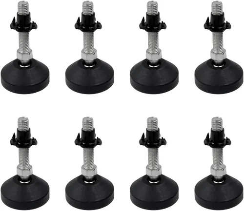 Miniatura 19 de Antrader 4 copas de pie ajustables con rosca M8, base de nailon reforzado, pies articulados de 2 pulgadas de diámetro, patas de muebles, longitud
