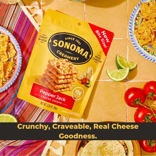 Miniatura 9 de Sonoma Creamery - Chips de Queso, Tocino Cheddar, 2.25 Oz (6 Unidades) Alto en Proteínas Bajo en Carbohidratos Sin Gluten Apto para Keto