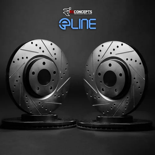 Miniatura 2 de R1 Concepts Kit de rotor de freno trasero delantero Rotores de freno, disco de freno Perforado y ranurado compatible con Mazda 6 2016-2019