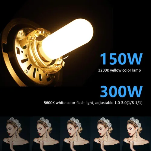 Miniatura 2 de Kit de Flash de Estudio Godox para Fotografía, Luz Estroboscópica de Estudio de 600W con Montura Bowens, Sistema 2.4G X, MS300 Lámparas Mono