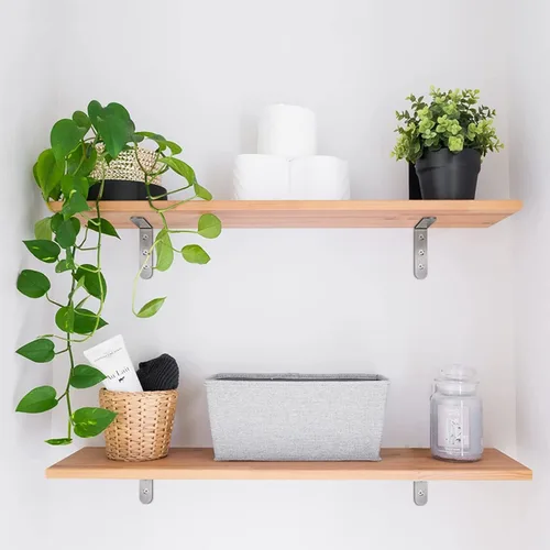 Miniatura 2 de YUMORE Soporte en L, 4x4 Pulgadas, Carga Máxima: 25lb/12kg, Soporte de Estante Sólido de Acero Inoxidable Resistente para Esquina, Ángulo Recto