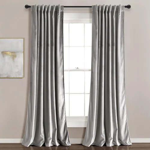 Miniatura 12 de Lush Decor Prima Velvet - Par de paneles de cortinas para ventana con pestaña trasera y bolsillo para cortinero, 84 pulgadas de largo x 54 pulgadas