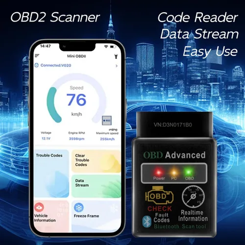 Miniatura 4 de OBD2 Herramienta de escaneo de diagnóstico de automóvil - Lector de fallas del motor, datos en vivo, soporte para iOS y Android, automoción, voltaje