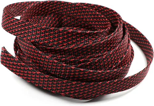 Miniatura 17 de Aicosineg Funda de cable trenzado flexible de PET de 16 pies de ancho de 0.5 pulgadas de ancho, funda de malla de alambre flexible para TV, audio