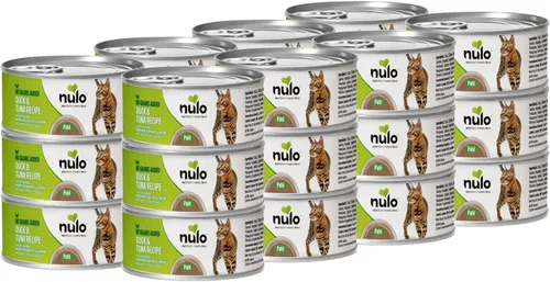 Nulo Paté húmedo enlatado para gatos con receta de pato y atún, 5.5 onzas (paquete de 24)